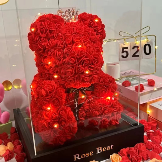 Rose Bear With Box